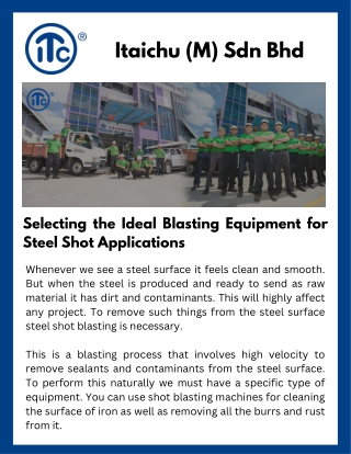 Selecting the Ideal Blasting Equipment for Steel Shot Applications