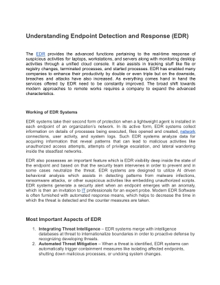 Understanding Endpoint Detection and Response (EDR)