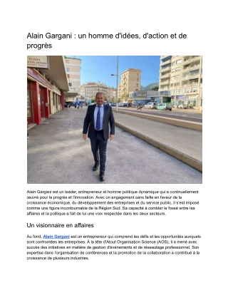 Alain Gargani _ un homme d'idées, d'action et de progrès