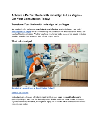 Achieve a Perfect Smile with Invisalign in Las Vegas – Get Your Consultation Today