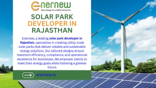 Solar Park Developer In Rajasthan