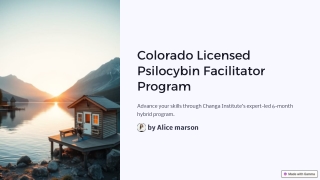 COLORADO LICENSED PSILOCYBIN FACILITATOR PROGRAM