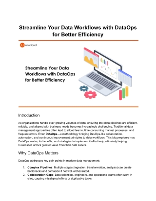 Streamline Your Data Workflows with DataOps for Better Efficiency