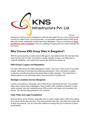 Sites for sale in bangalore