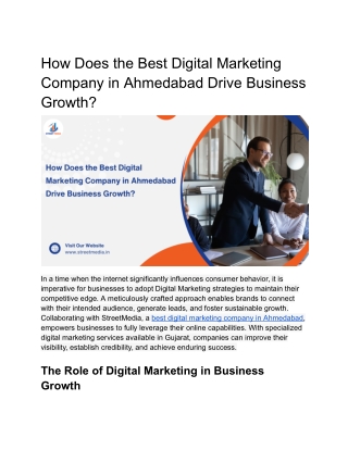 How Does the Best Digital Marketing Company in Ahmedabad Drive Business Growth