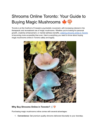 Shrooms Online Toronto_ Your Guide to Buying Magic Mushrooms