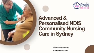 Advanced & Personalised NDIS Community Nursing Care in Sydney