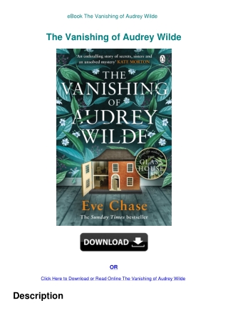eBook The Vanishing of Audrey Wilde