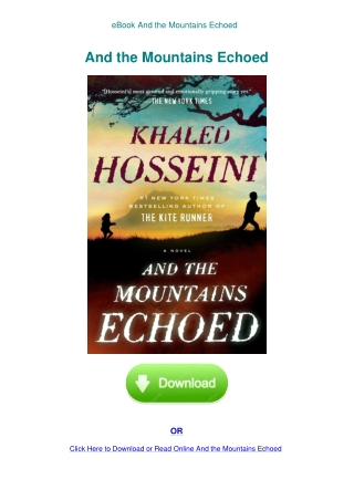 eBook And the Mountains Echoed