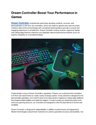 Dream Controller Boost Your Performance in Games