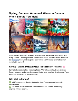 Meta Title_ Spring, Summer, Autumn, Winter_ When Should You Travel to Canada