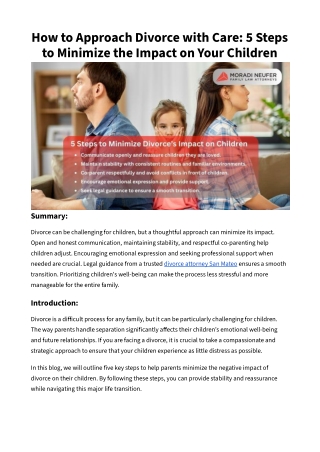 How to Approach Divorce with Care_ 5 Steps to Minimize the Impact on Your Children