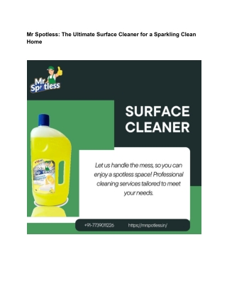 mr spotless - surface cleaner