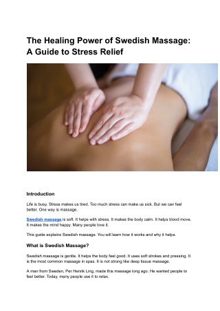 The Healing Power of Swedish Massage_ A Guide to Stress Relief