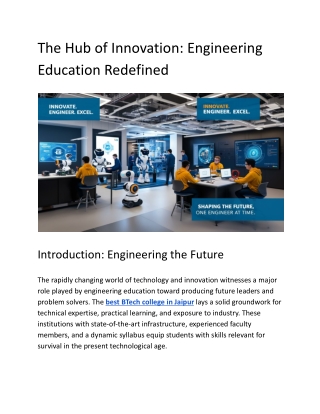 The Hub of Innovation_ Engineering Education Redefined