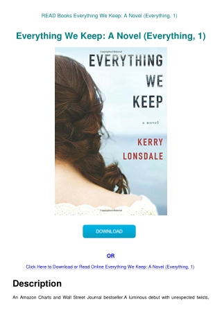 READ Books Everything We Keep A Novel (Everything  1)