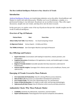 Artificial Intelligence Podcasts