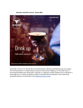 Best Bar and Grill in Ascot - Aussie Ribs