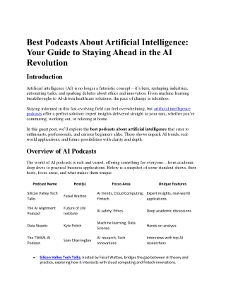Best Podcasts About Artificial Intelligence