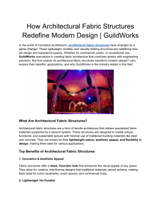 How Architectural Fabric Structures Redefine Modern Design _ GuildWorks