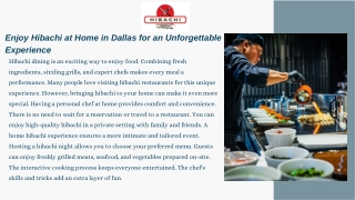 Hibachi at Home in Dallas – Private Chef for Any Event