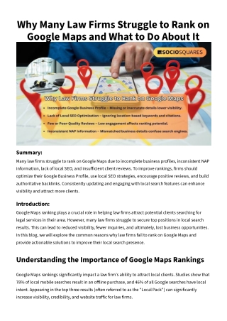 Why Many Law Firms Struggle to Rank on Google Maps and What to Do About It
