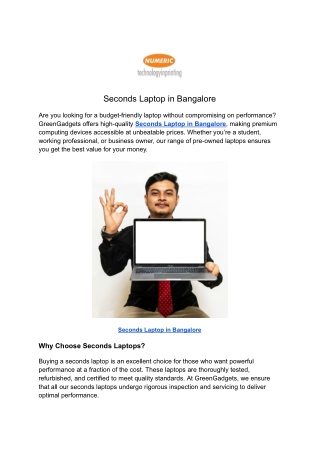 Seconds Laptop in Bangalore