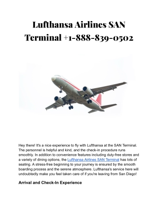 Lufthansa Airlines SAN Terminal
