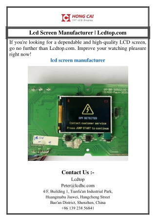 Lcd Screen Manufacturer | Lcdtop.com