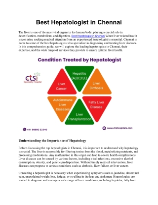 Best Hepatologist in Chennai