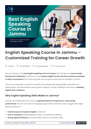 Boost your confidence with ImmiTalks' English speaking course in Jammu.