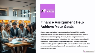 Finance Assignment Help Achieve Your Goals