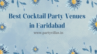 Best Cocktail Party Venues in Faridabad | Partyvillas