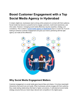 Boost Customer Engagement with a Top Social Media Agency in Hyderabad