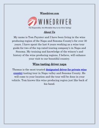 Wine driver napa