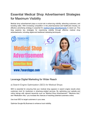 Essential Medical Shop Advertisement Strategies for Maximum Visibility
