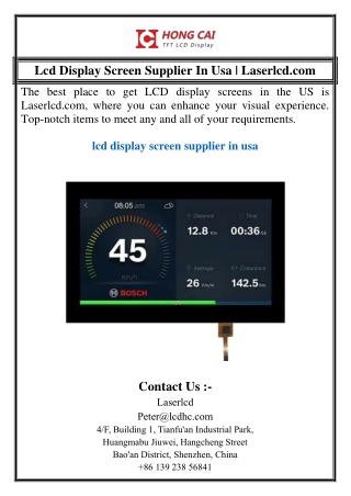 Lcd Display Screen Supplier In Usa | Laserlcd.com
