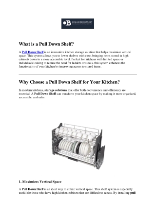 Maximize Your Storage Space: Explore Corigy's Pull Down Shelf in the USA