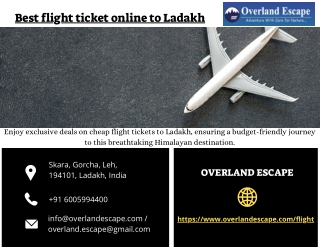 Best flight ticket online to Ladakh