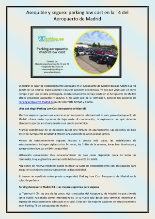 Parking aeropuerto madrid low cost