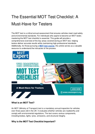 The Essential MOT Test Checklist_ A Must-Have for Testers.docx
