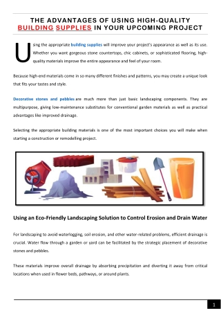 The Advantages of Using High-Quality Building Supplies in Your Upcoming Project