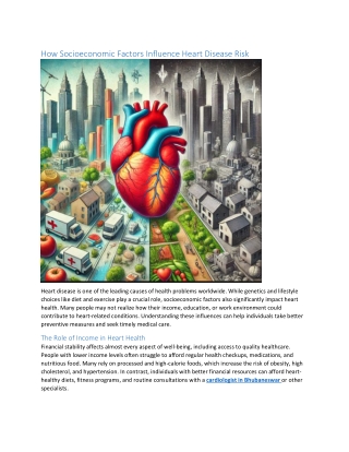 How Socioeconomic Factors Influence Heart Disease Risk