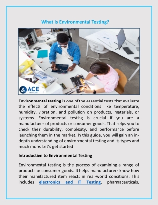 What is Environmental Testing?
