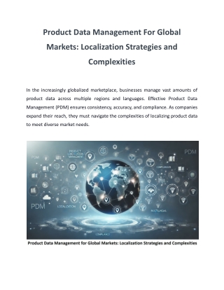 Product Data Management for Global Markets: Localization Strategies and Complexities