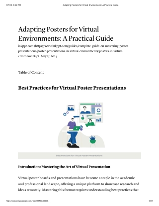 Adapting Posters for Virtual Environments_ A Practical Guide