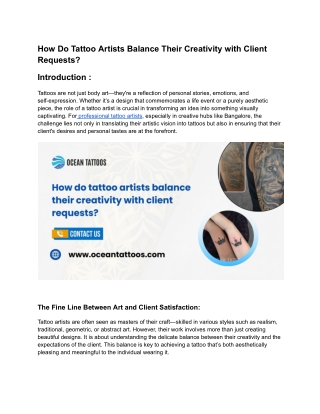 How Do Tattoo Artists Balance Their Creativity with Client Requests_