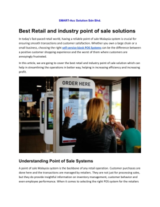 Best Retail and industry point of sale solutions
