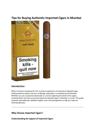 Tips for Buying Authentic Imported Cigars in Mumbai