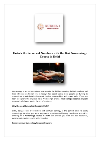 Numerology Classes | Kubera1